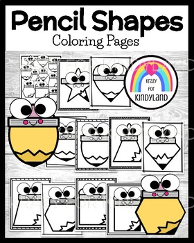 Pencil shape coloring pages kindergarten back to school first day activity