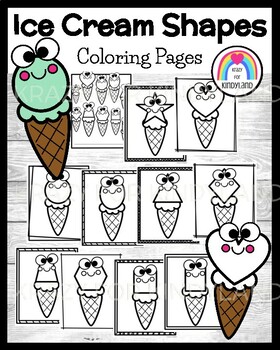 Ice cream shape coloring pages booklet kindergarten summer picnic math activity
