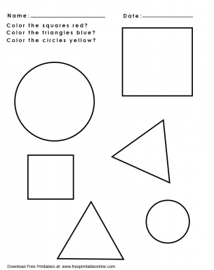 Color the shapes worksheet