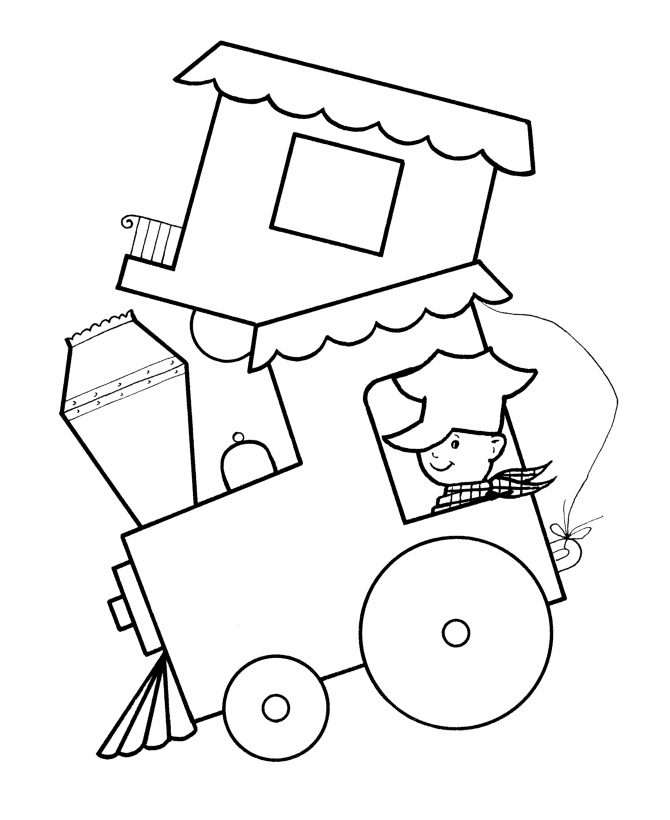 Learning years toy train coloring page