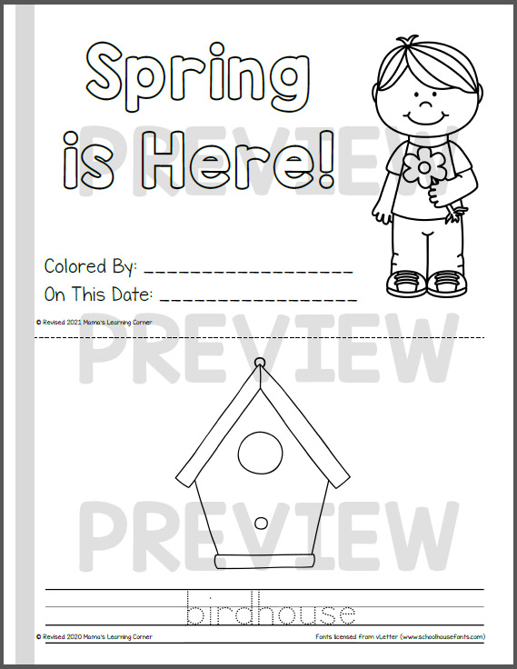 Spring coloring pages