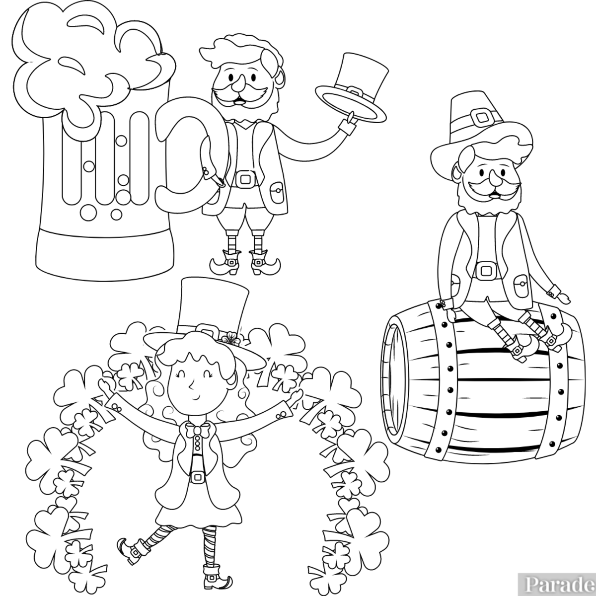 Free st patricks day printable shamrock coloring pages