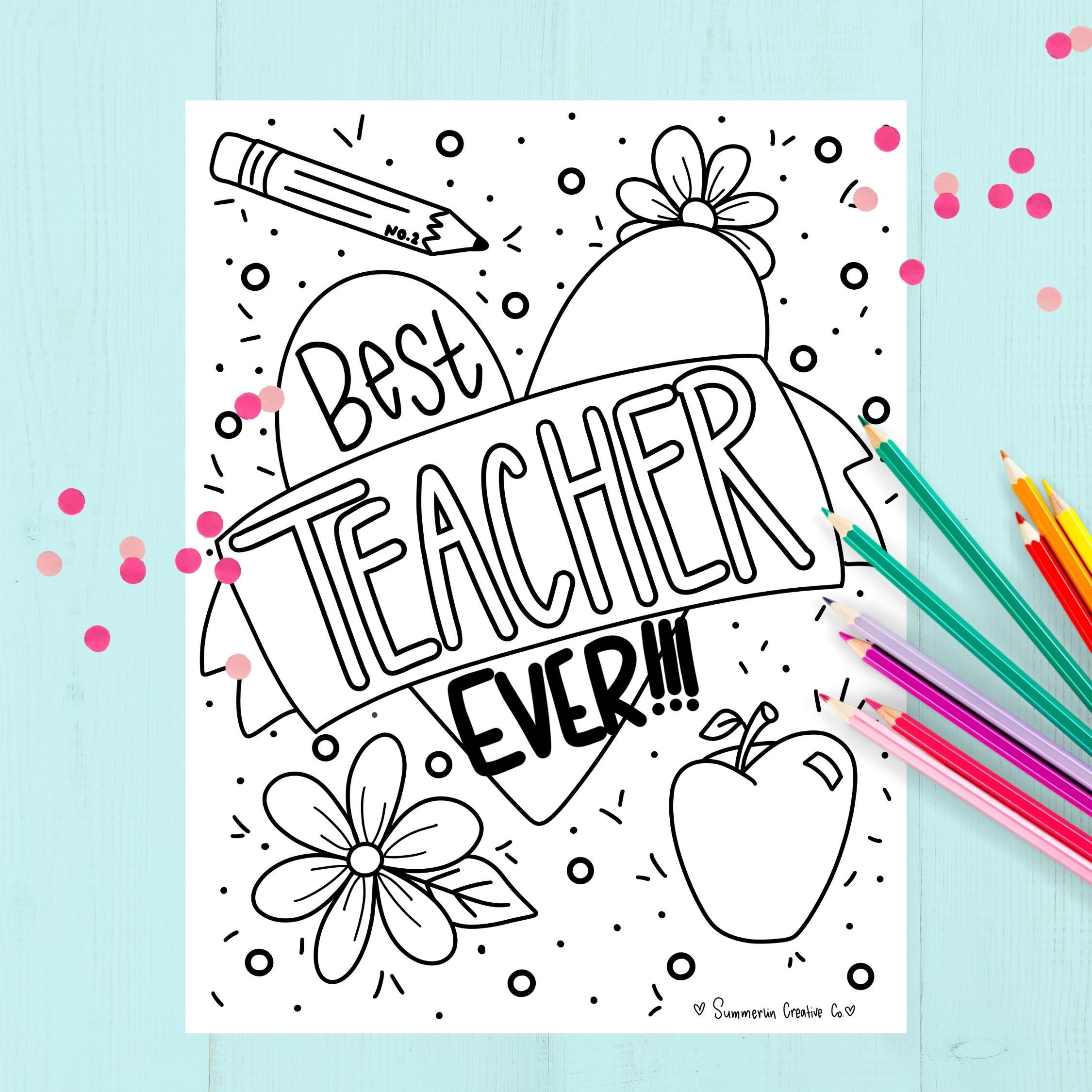 Best teacher coloring page teacher appreciation printable