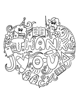 Teacher appreciation coloring pages tpt