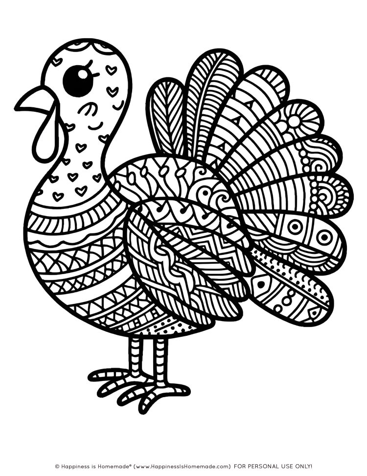 Free thanksgiving coloring pages for adults kids