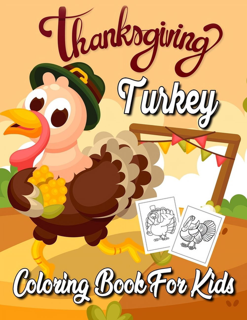 Thanksgiving turkey coloring book for kids ages