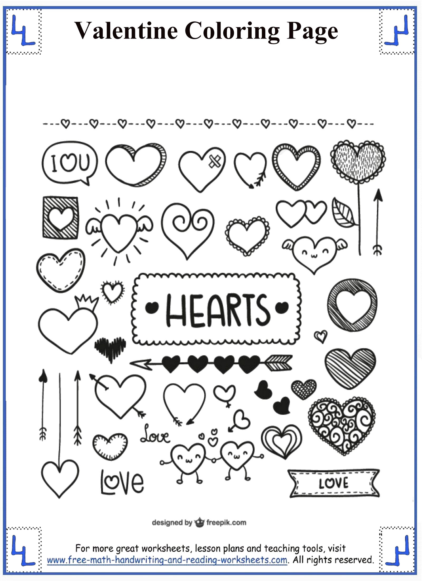 Valentine coloring pages