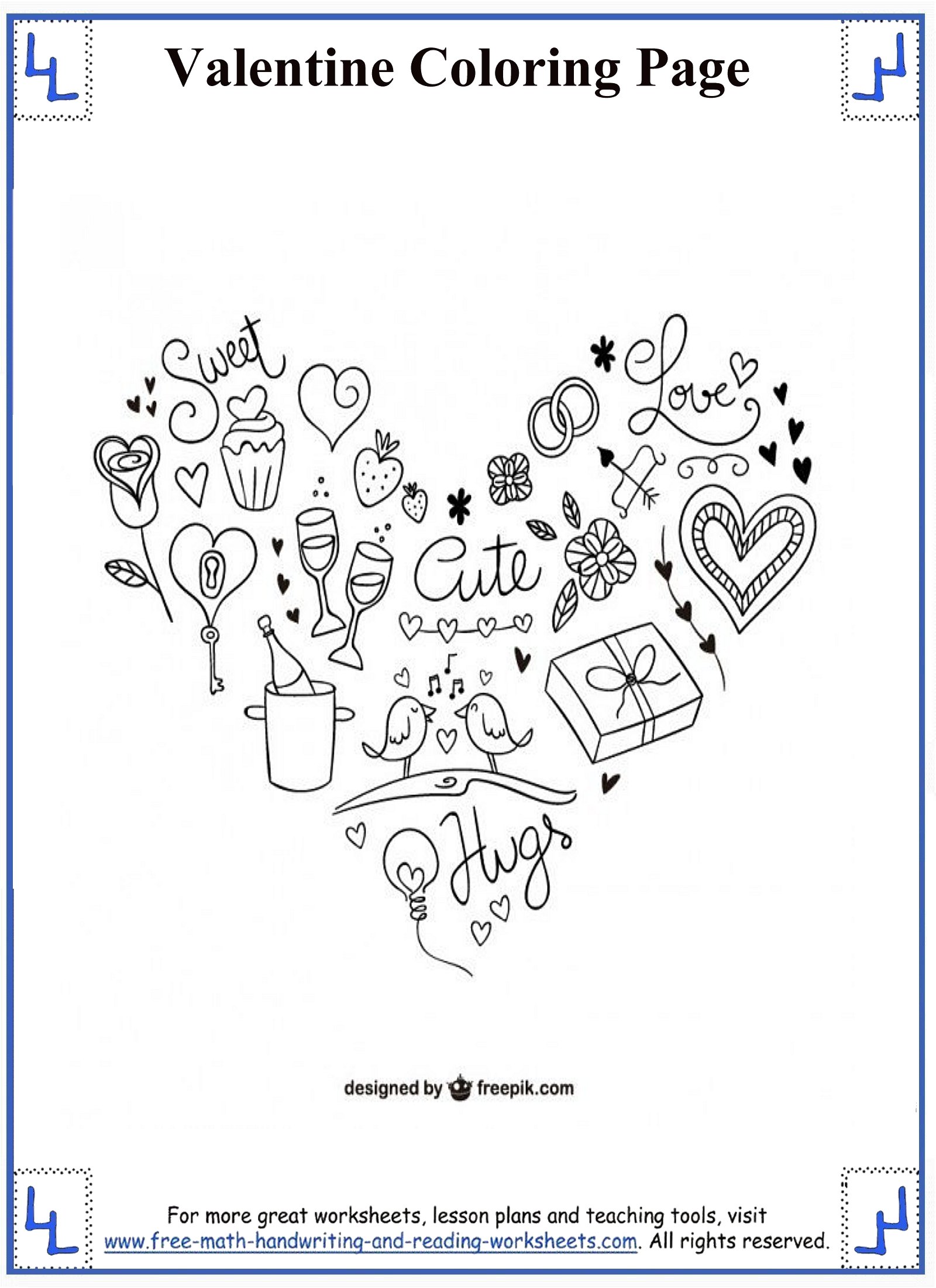 Valentines day coloring pages