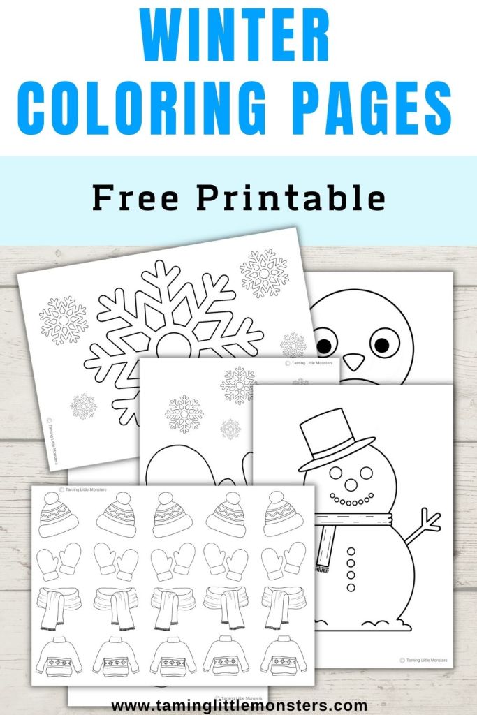 Free printable winter coloring pages for kids