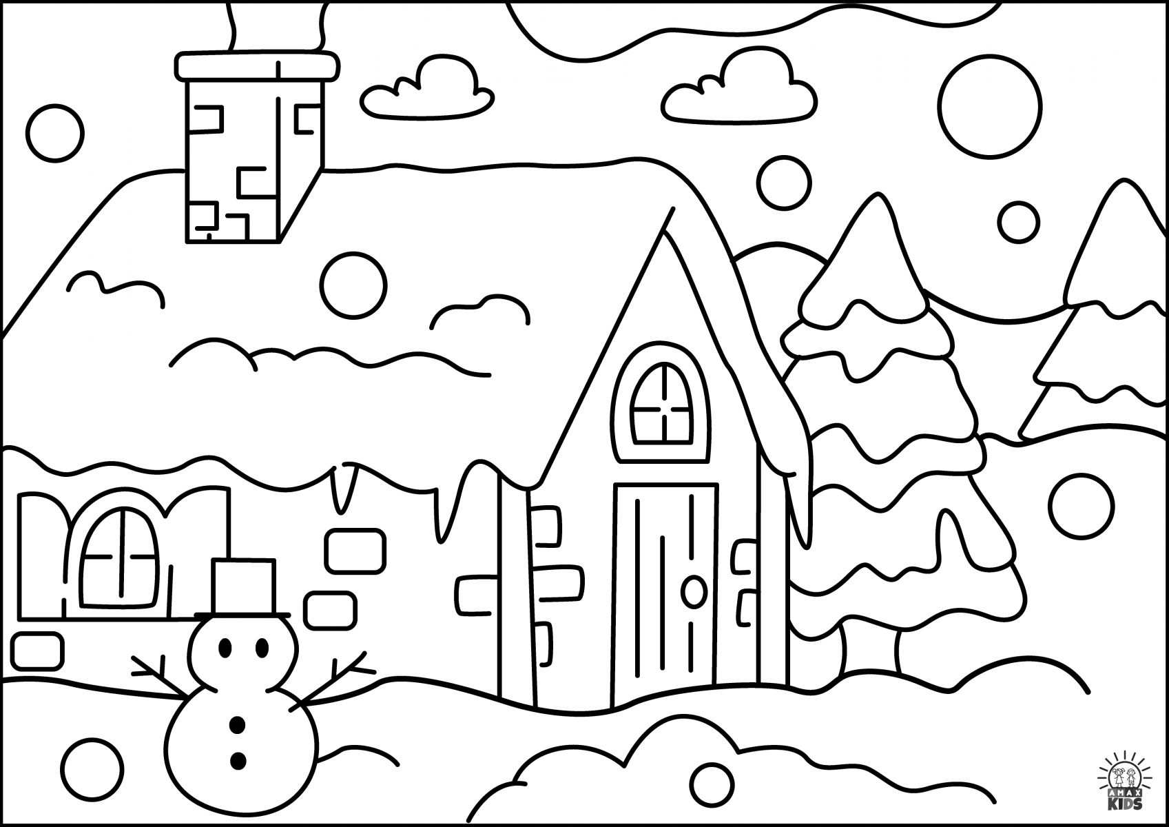 Printable winter coloring pages for kids amax kids