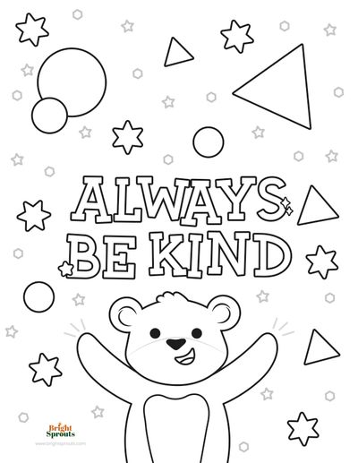 Free printable kindness coloring pages