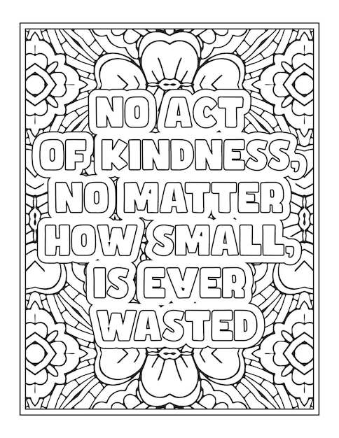 Premium vector kindness quotes coloring page