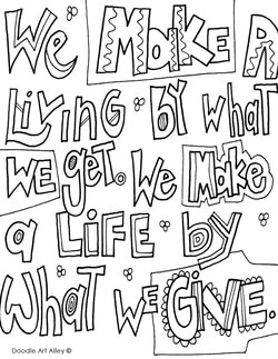 Kindness quote coloring pages