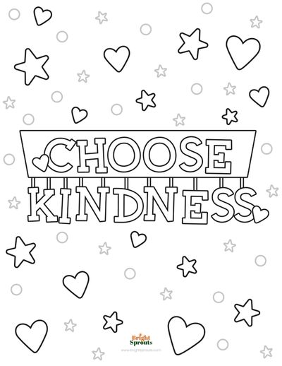 Free printable kindness coloring pages