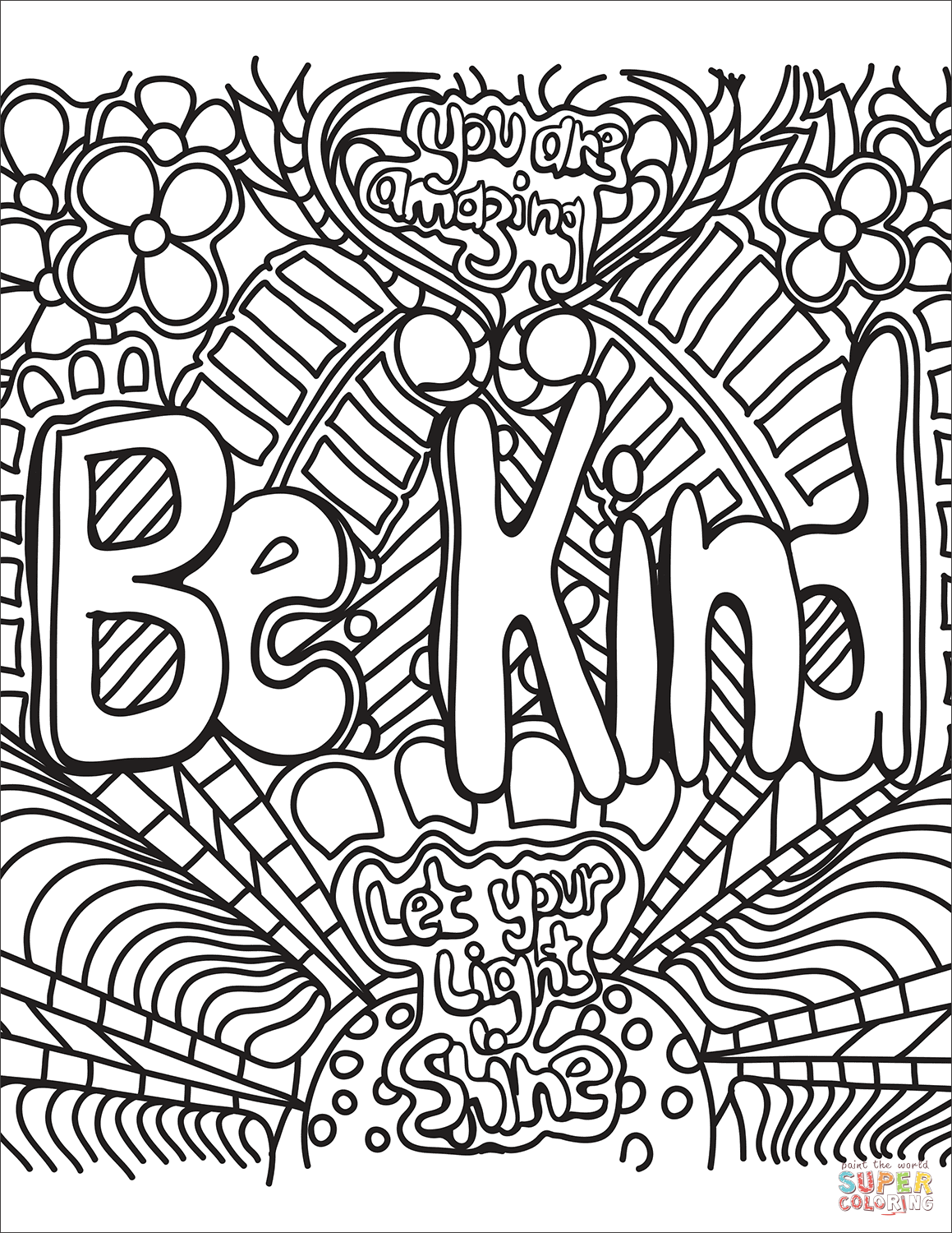 Be kind coloring page free printable coloring pages