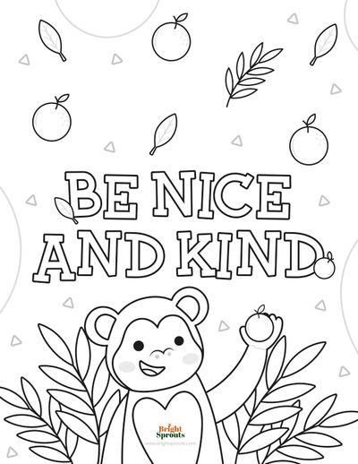 Free printable kindness coloring pages