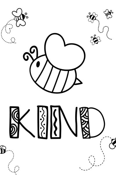 Free kindness coloring pages for kids