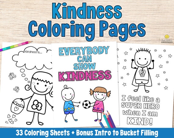 Printable kindness coloring pages for kids growth mindset worksheets or art project kindness day activity