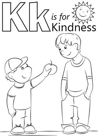 Printable kindness coloring pages for children or students preschool letter crafts preschool coloring pages letter k crafts