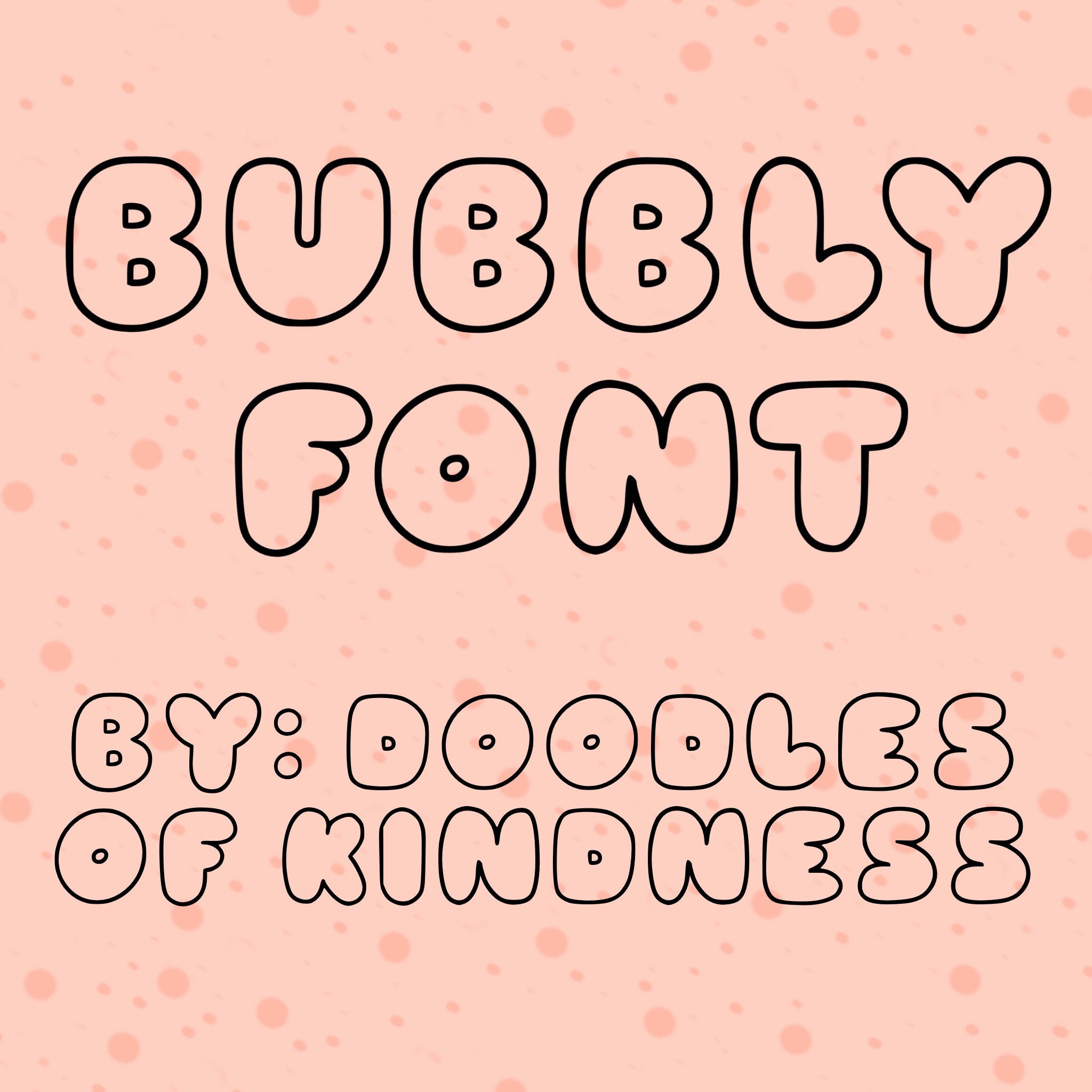 Bubbly font for procreate bubble letters bubble outline font digital