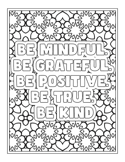 Premium vector kindness quotes coloring page