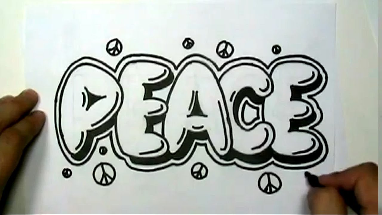 How to draw peace in graffiti letters