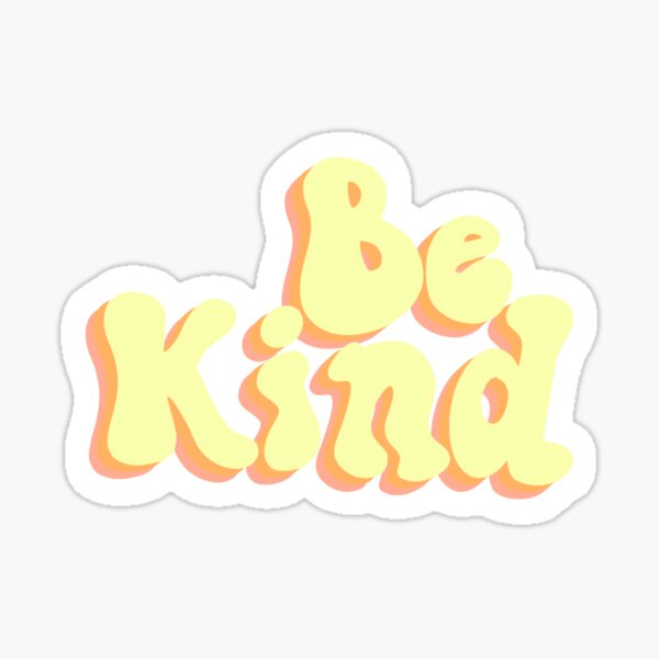 Be kind bubble letters sticker for sale by emilyjunew