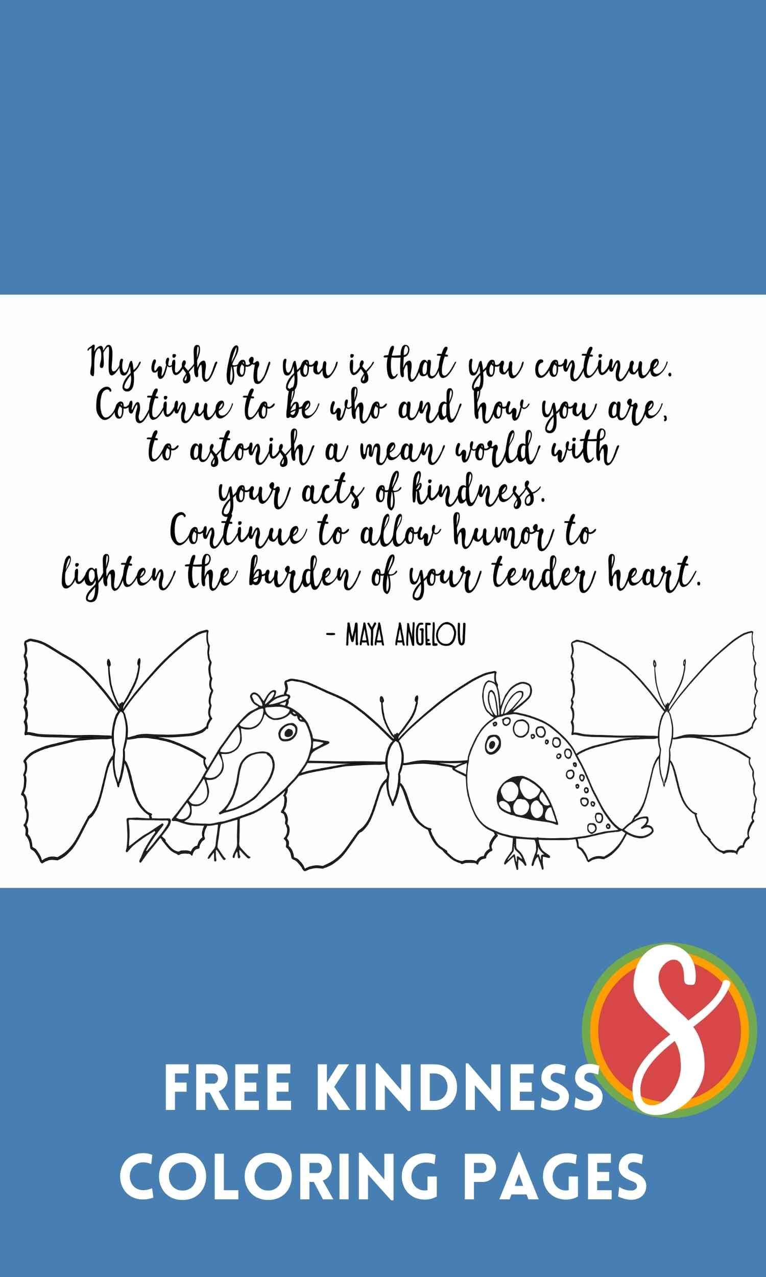 Free kindness coloring pages â stevie doodles