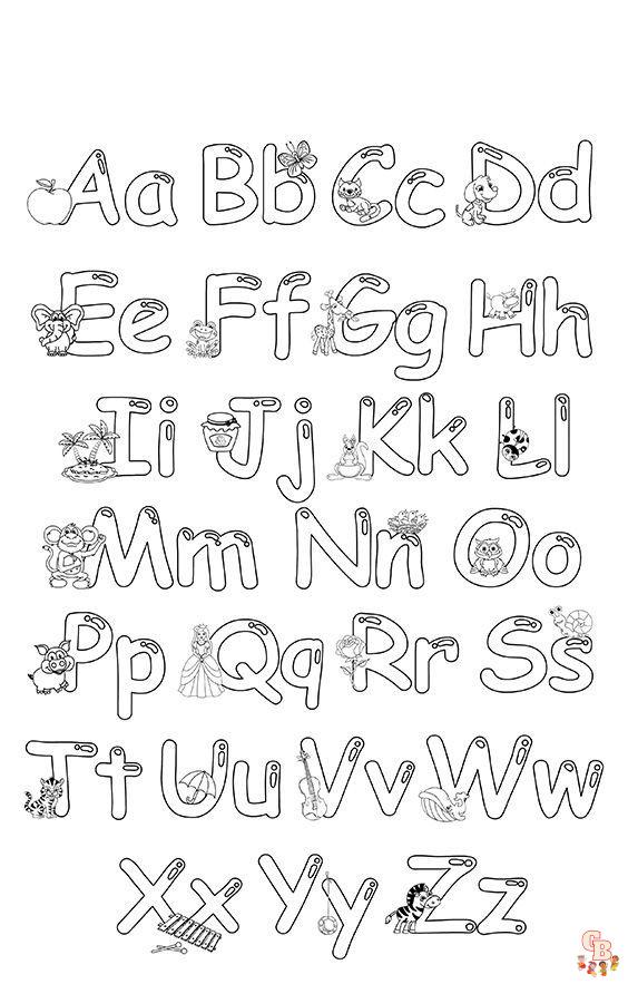 Alphabet coloring pages printable free and easy to color