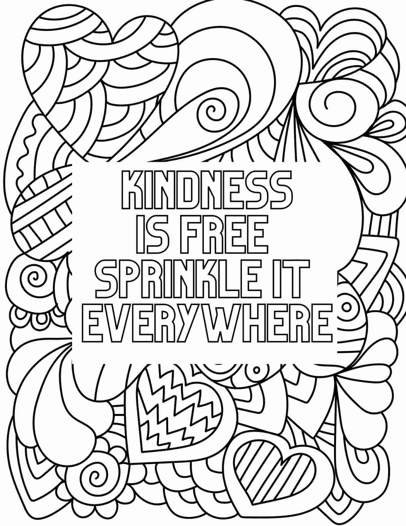 Free kindness coloring pages