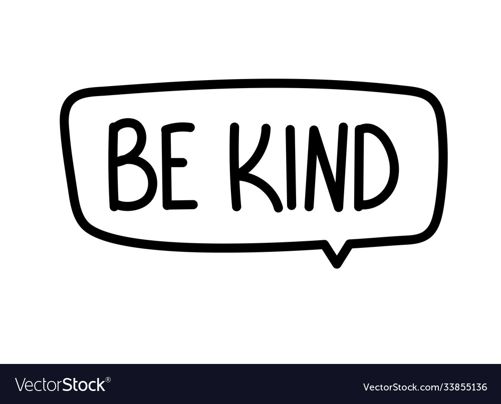 Be kind handwritten text in speech bubble vector image