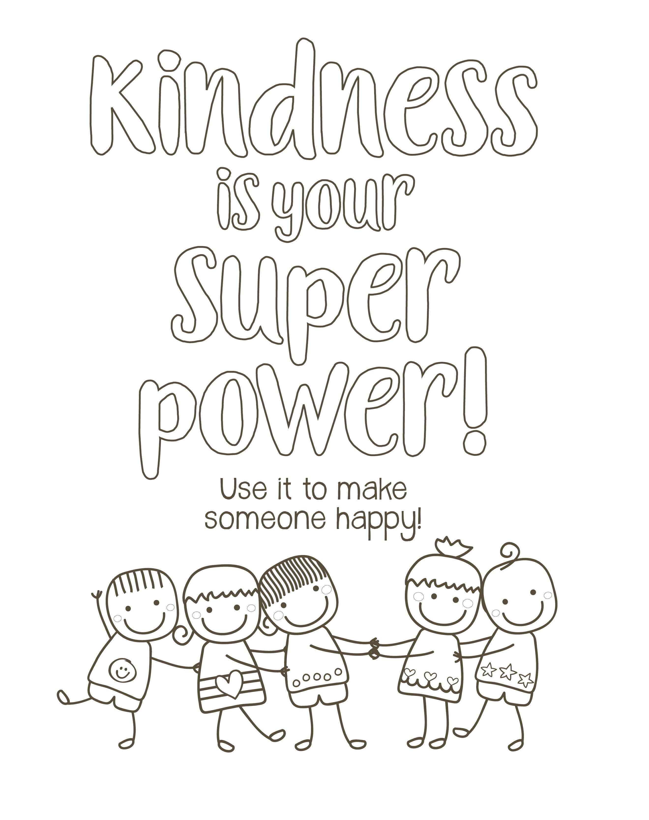 Free kindness coloring pages pdf to print