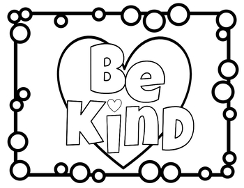 Free be kind coloring page by so blessed to be a teacher tpt