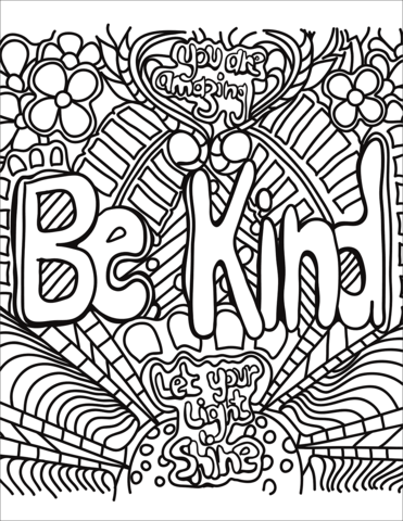 Be kind coloring page free printable coloring pages