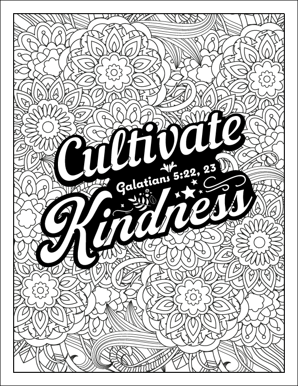 Cultivate kindness x printable coloring page