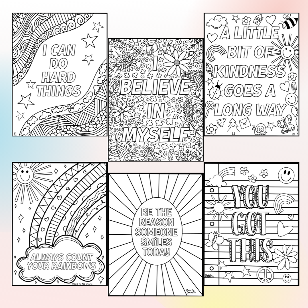 A little bit of kindness coloring page digital download â