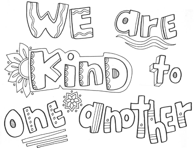 Free kindness coloring pages