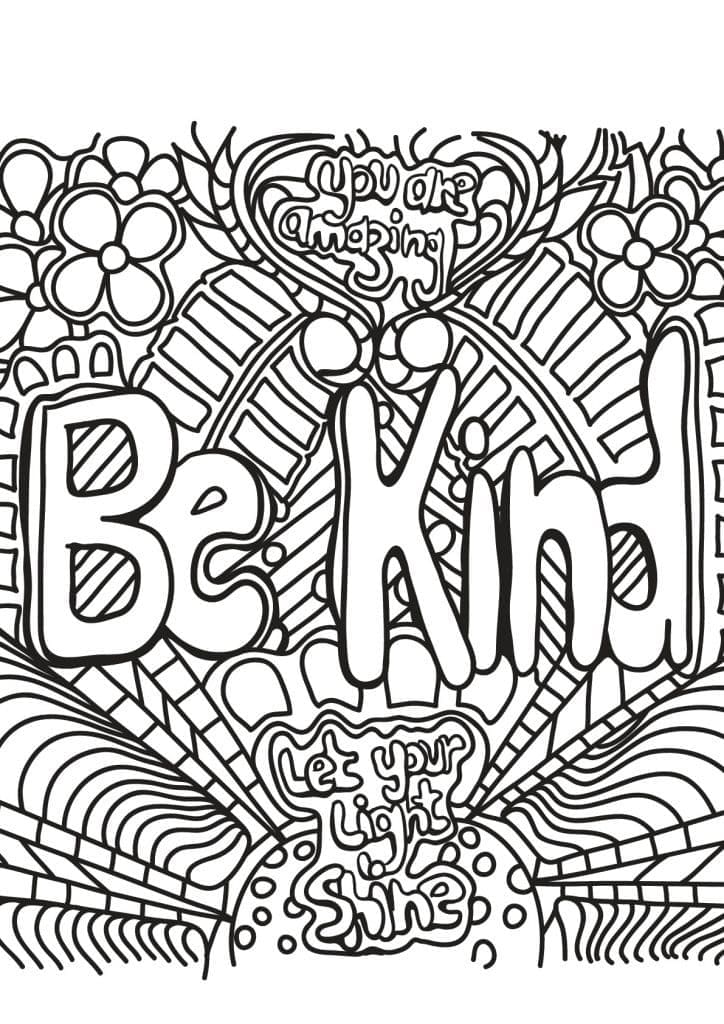 Be kind coloring page