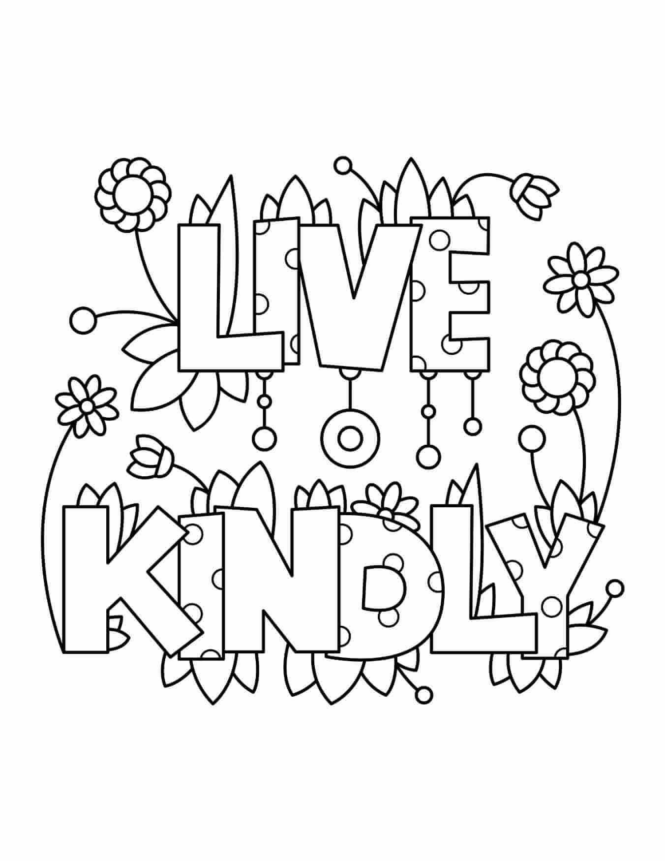 Free kindness coloring pages