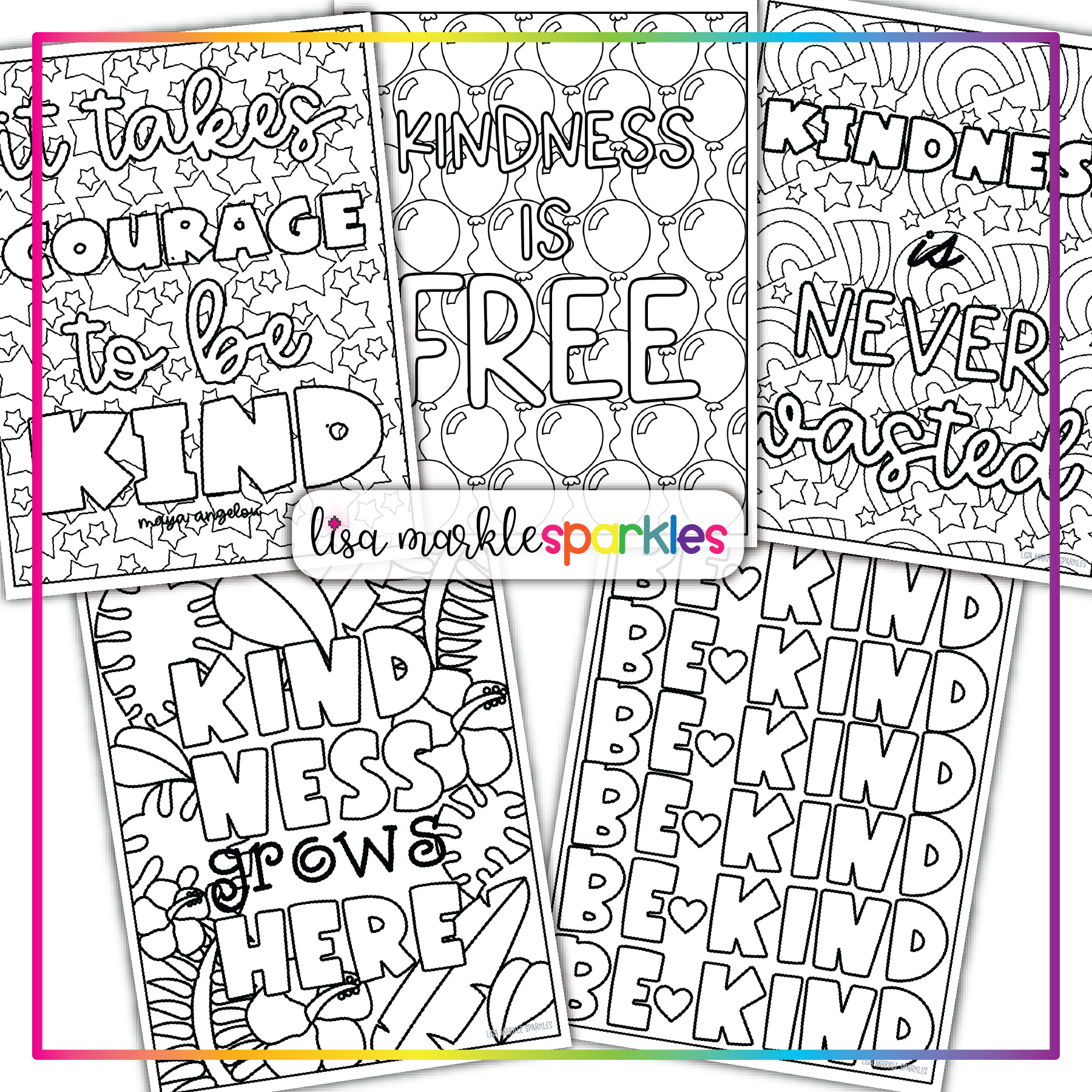 Kindness coloring pages printable pdf activity