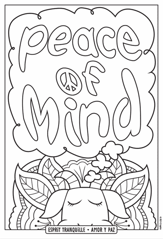 Peace of mind coloring page