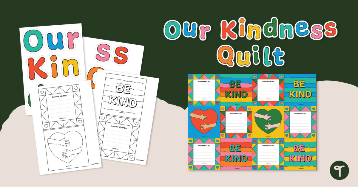 Kindness quilt bulletin board set teach starter