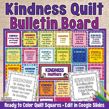 Kindness day coloring bulletin board quilt project