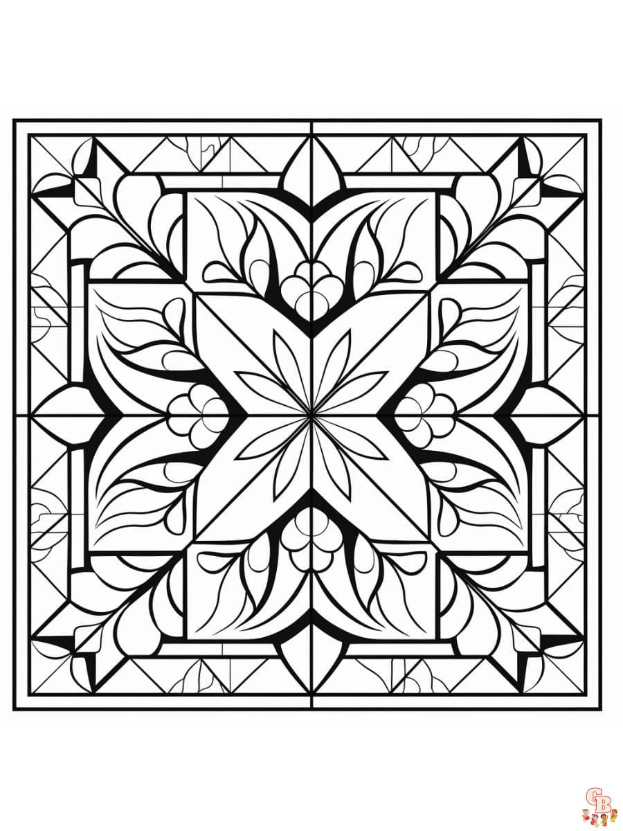 Printable quilt coloring pages free for kids and adults