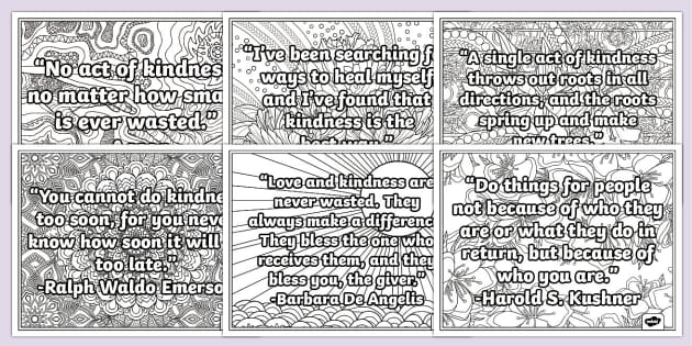 Kindness and thoughtfulness quotes coloring pages