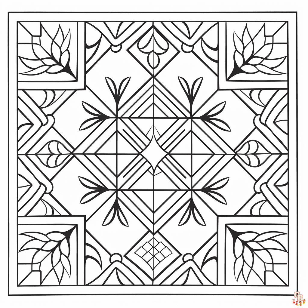 Printable quilt coloring pages free for kids and adults