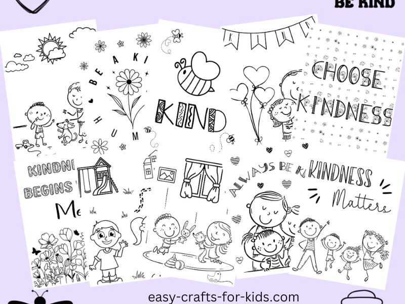 Free kindness coloring pages for kids