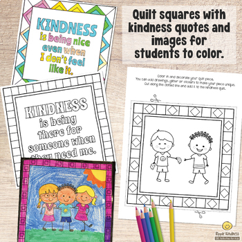 Kindness day coloring bulletin board quilt project