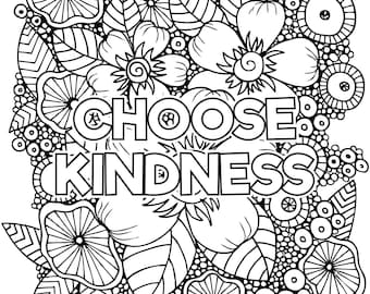 Choose kindness coloring page download