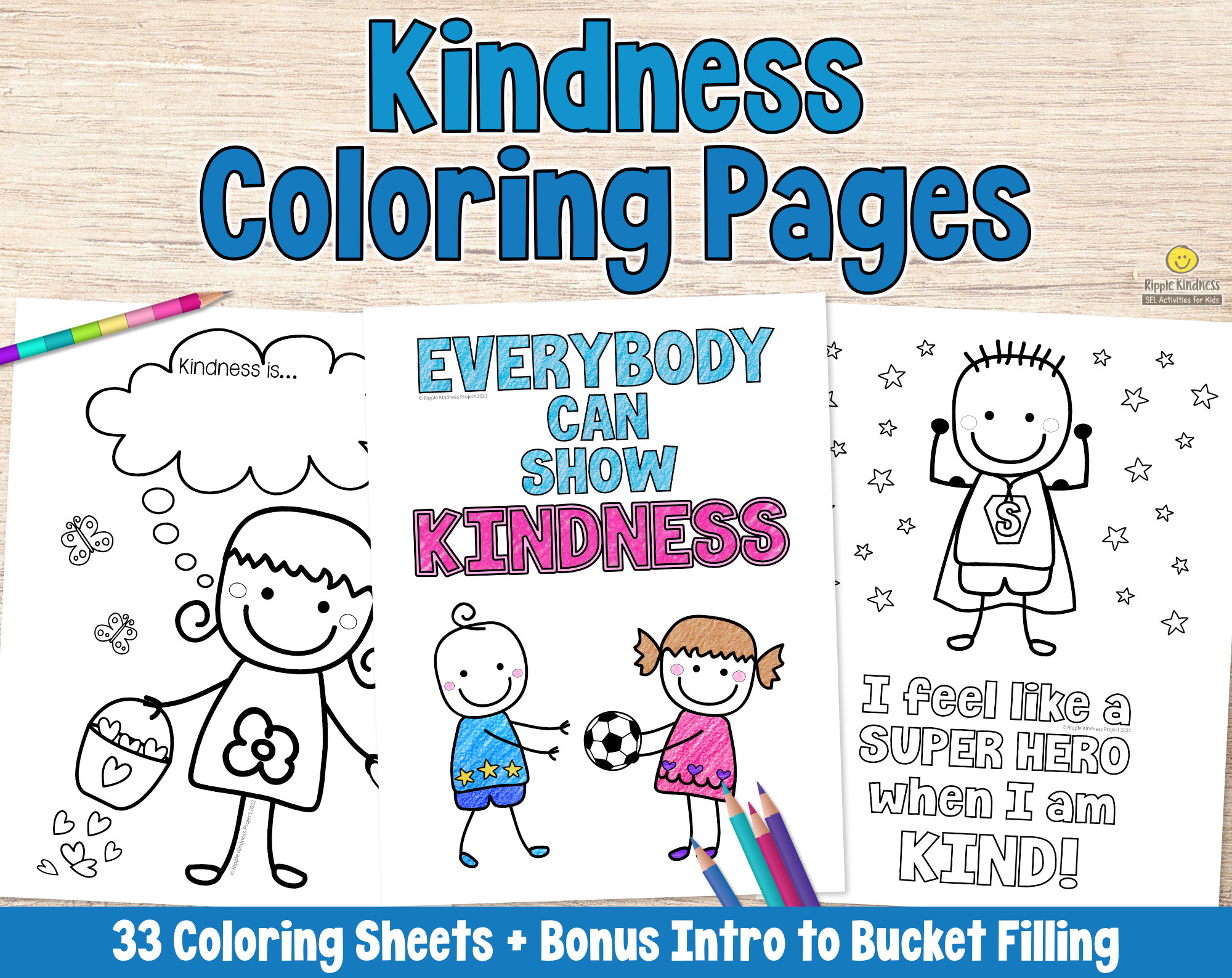 Printable kindness coloring pages for kids growth mindset worksheets or art project kindness day activity